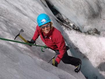 Eiskurs und Felsausbildung Kaunertal Ötztaler Alpen: in Steileis nach oben