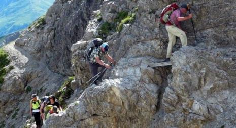 Lechtaler Alpen Durchquerung: Aufstieg im Fels