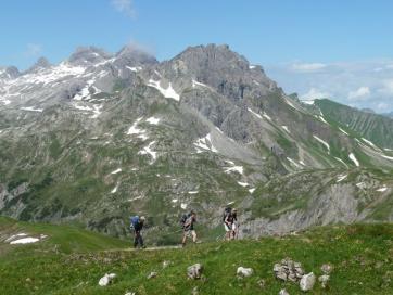 Steinbocktour durch die Allgäuer Alpen: Blick zurück zum Heilbronner Weg
