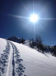 Skitouren Pustertal: Aufstiegspur