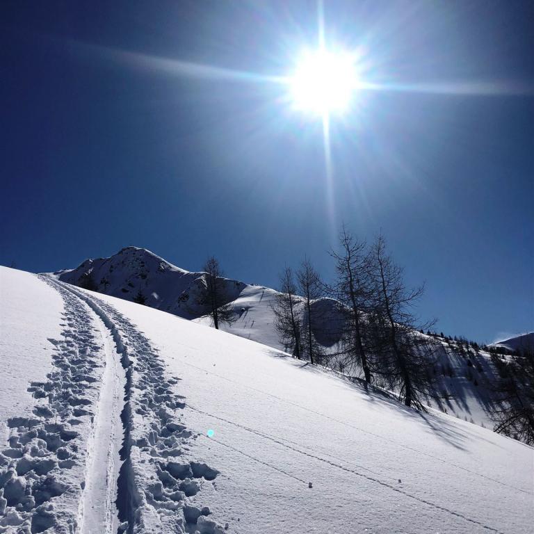 Skitouren Pustertal: Aufstiegspur