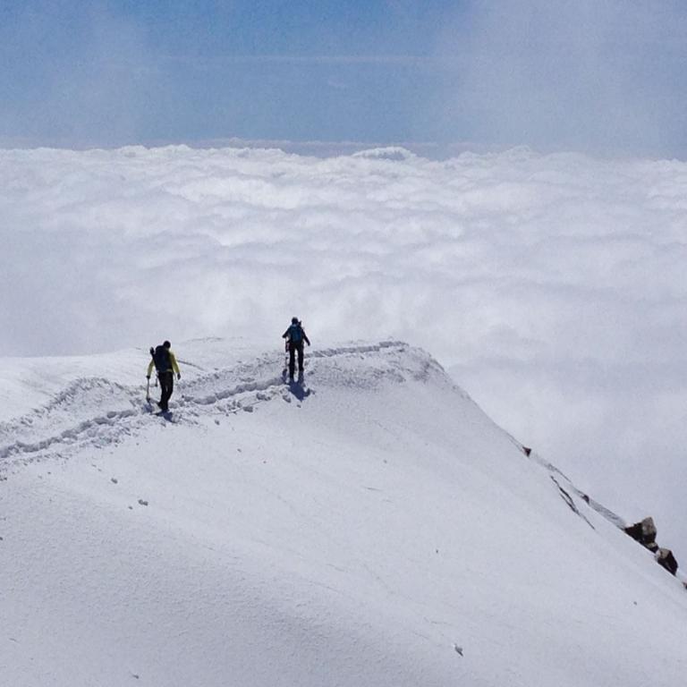 Piz Palue Skibesteigung: Gipfelgrat