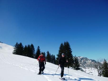 Schneeschuhwandern Hörnerkette: Abstieg von Ochsenkopf
