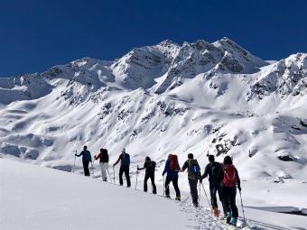 Skitouren Pustertal: Gruppen Aufstieg